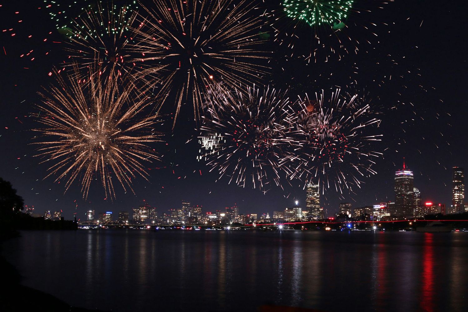 Photo: Fireworks over the Boston skyline