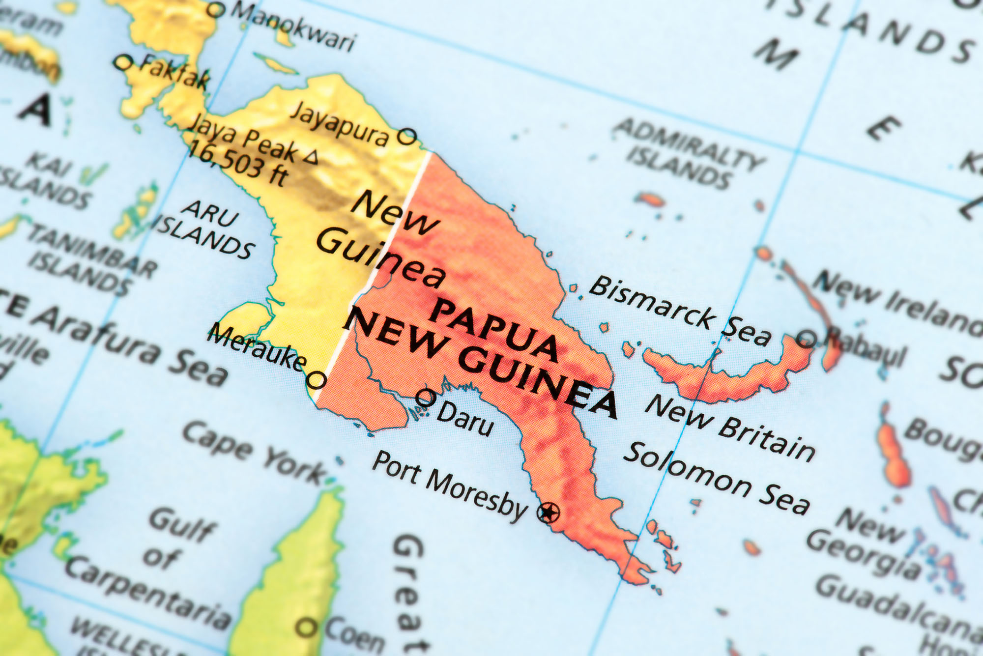 Photo: A map of Papua New Guinea