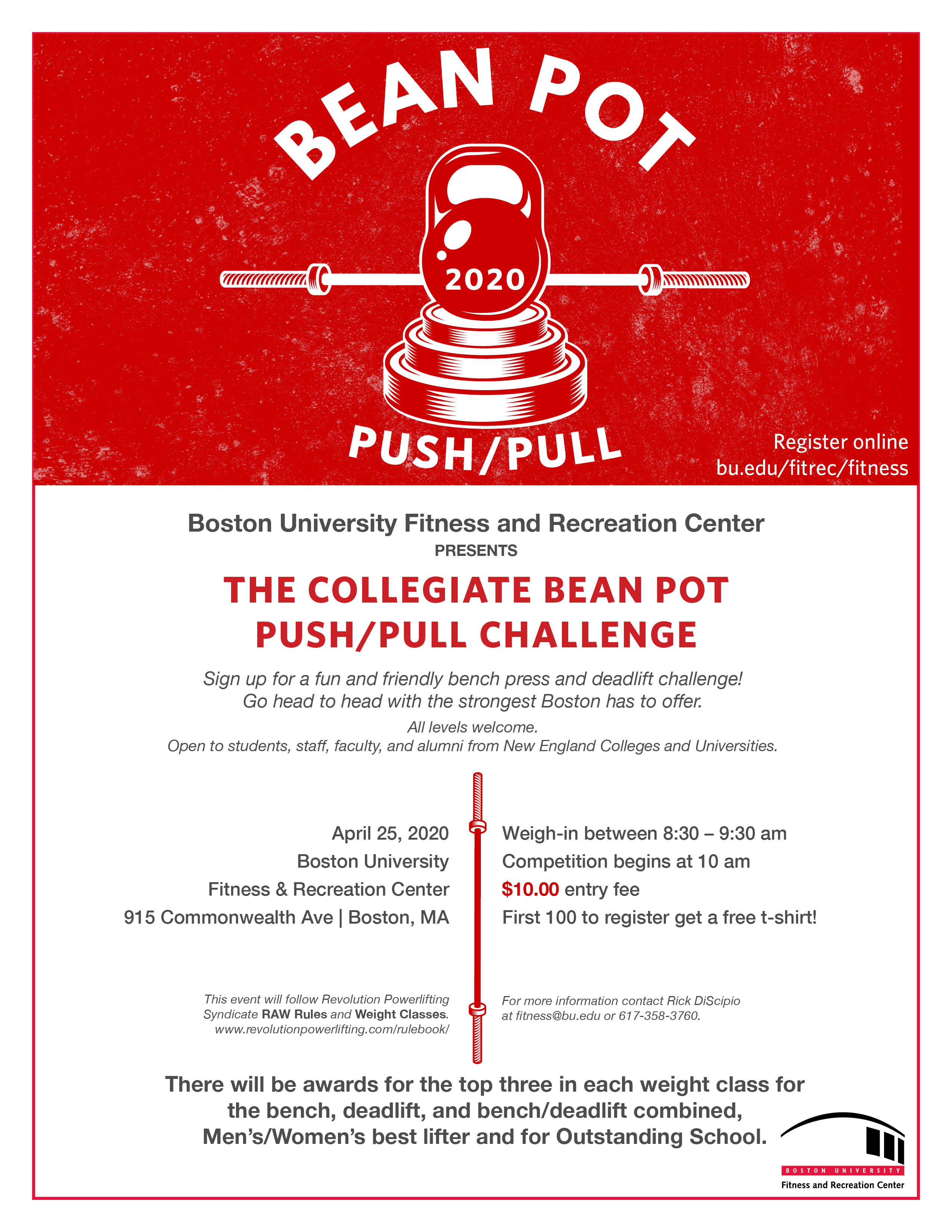 Register for the 2020 BeanPot Push/Pull! Fitness & Recreation Center