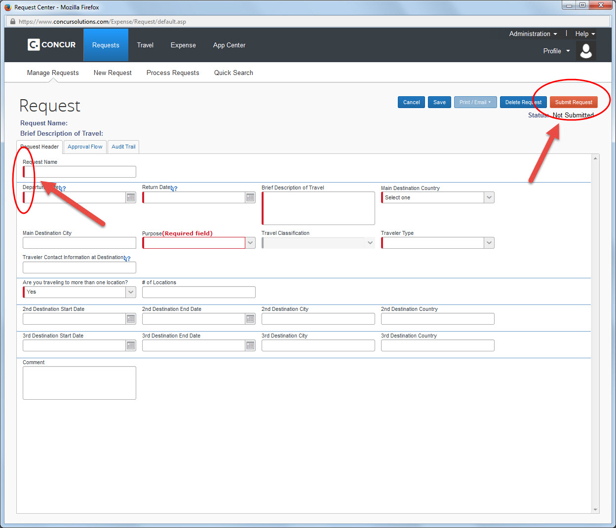 concur business travel login