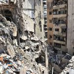 Photo: A partially destroyed building in Beirut, Lebanon