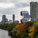 Photo: Boston University's campus along the Charles River in Boston on a sunny fall day