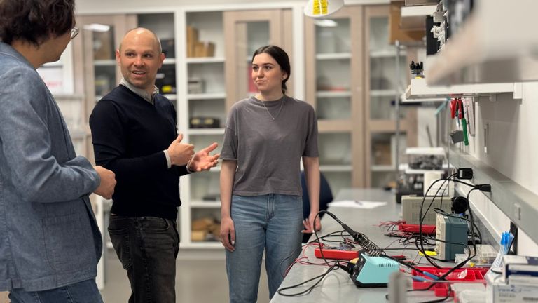 Two people in a lab