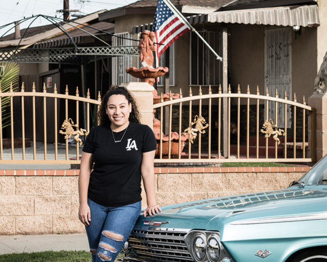Daisy Figueroa ('21) stands in her Southeast LA neighborhood