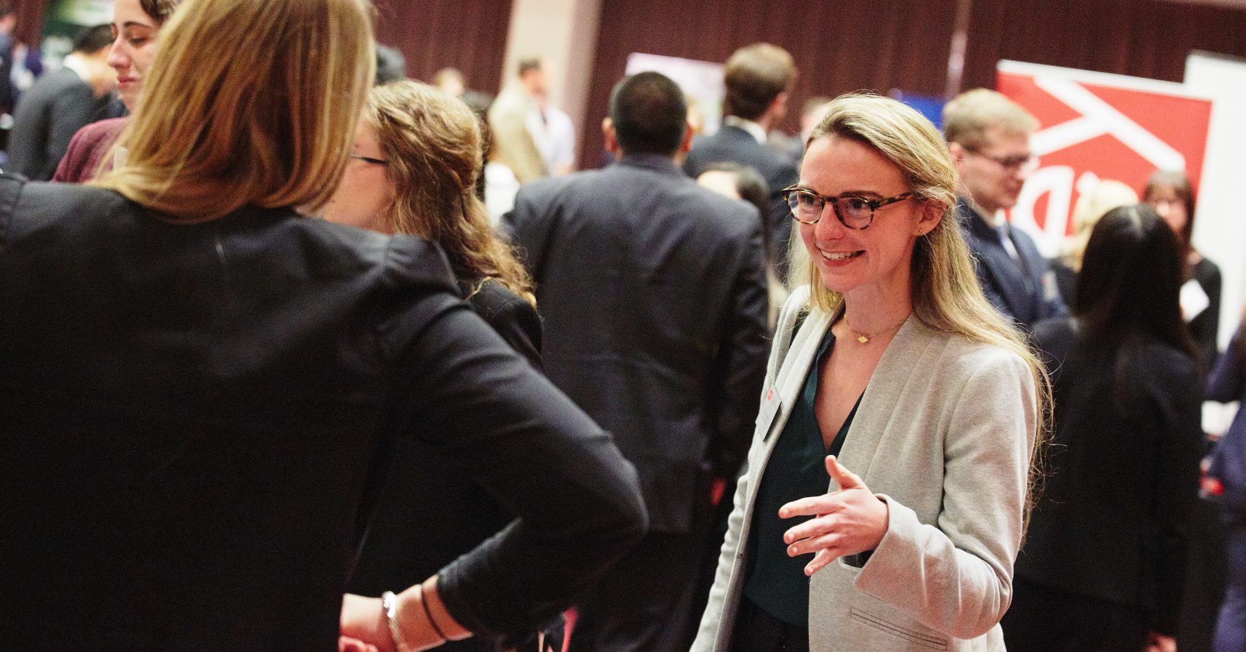 Students at a networking event