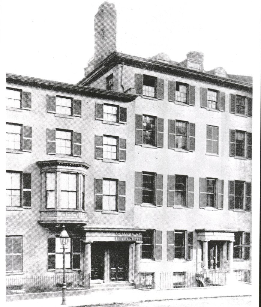 A black and white photo of 18-20 Beacon Street, Boston