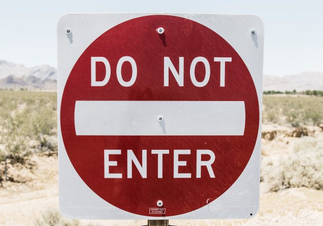 do not enter road sign