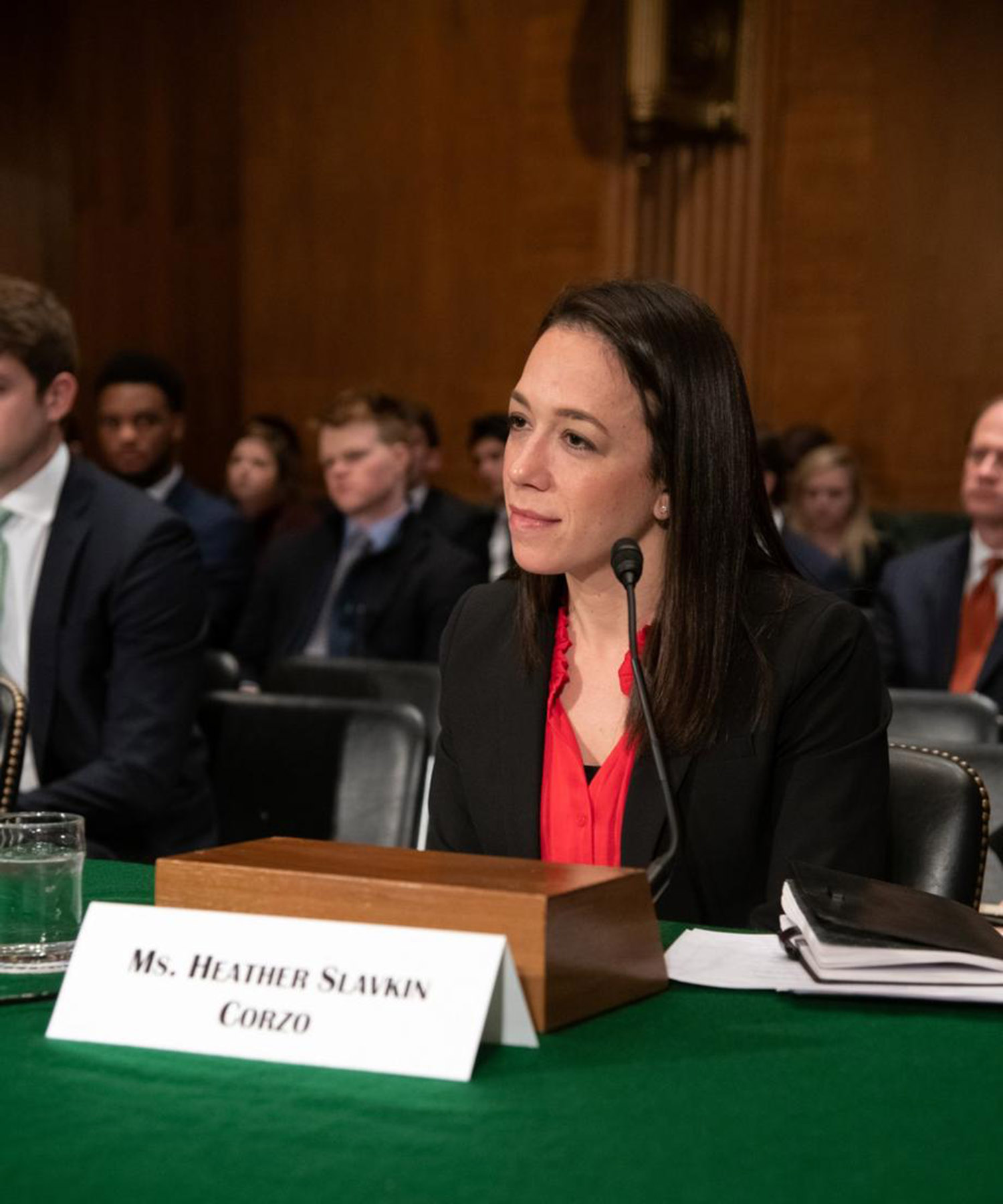 Heather Slavkin Corzo ('05) in a Senate hearing
