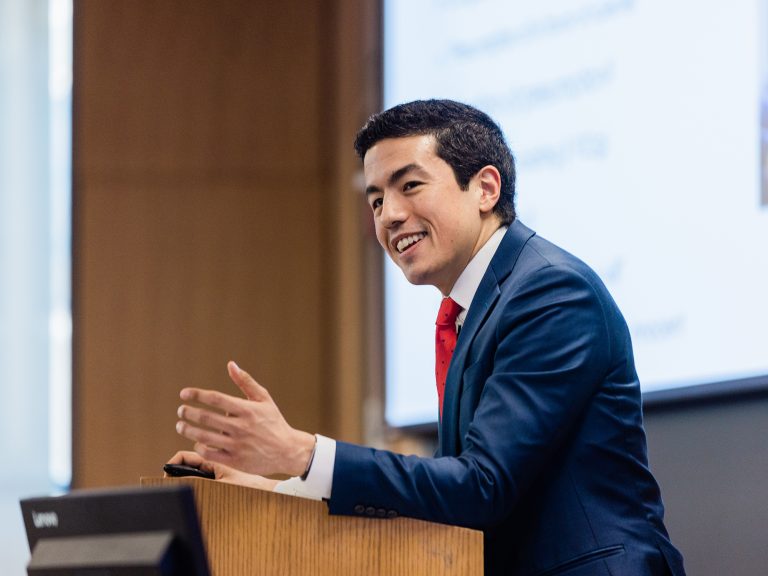 Steven Arrigg Koh, associate professor of international law, teaching in 2023