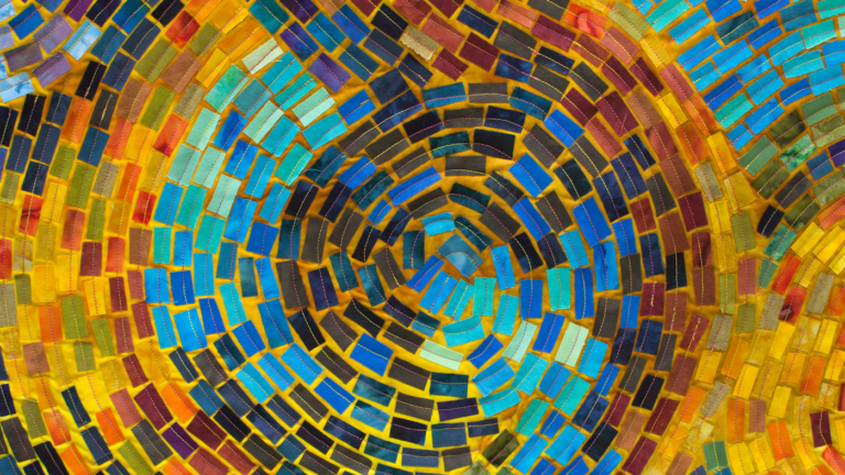 Detail of a mosaic quilt