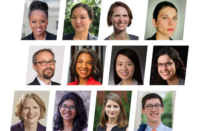 Collage of 12 new full-time BU Law faculty