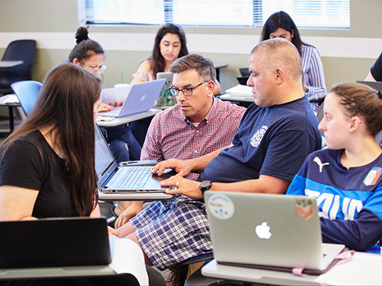 Professor Cronin in classroom