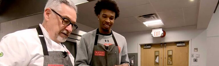 Culinary Arts Instructor Douglass Joins NESN’s “BU Terriers Unleashed” for Breakfast Cooking Lesson
