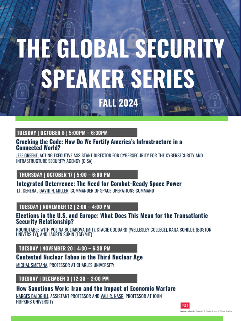 Global Security Speaker Series Fall Talks