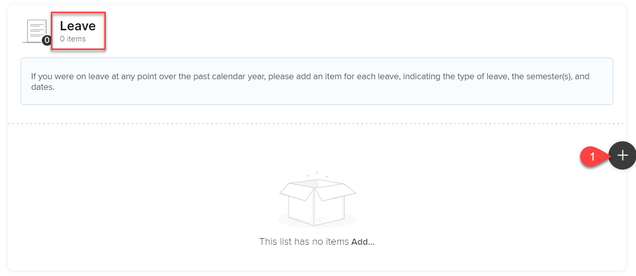 Interface box with an arrow pointing to the add icon on the right