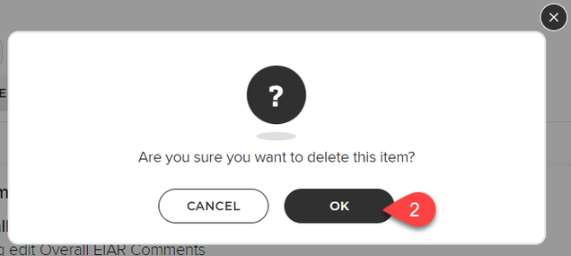 Click OK button to confirm deletion