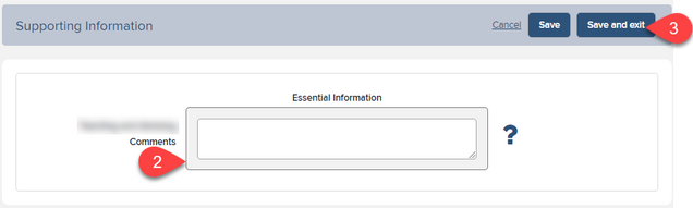 Find comment box in the center of the window