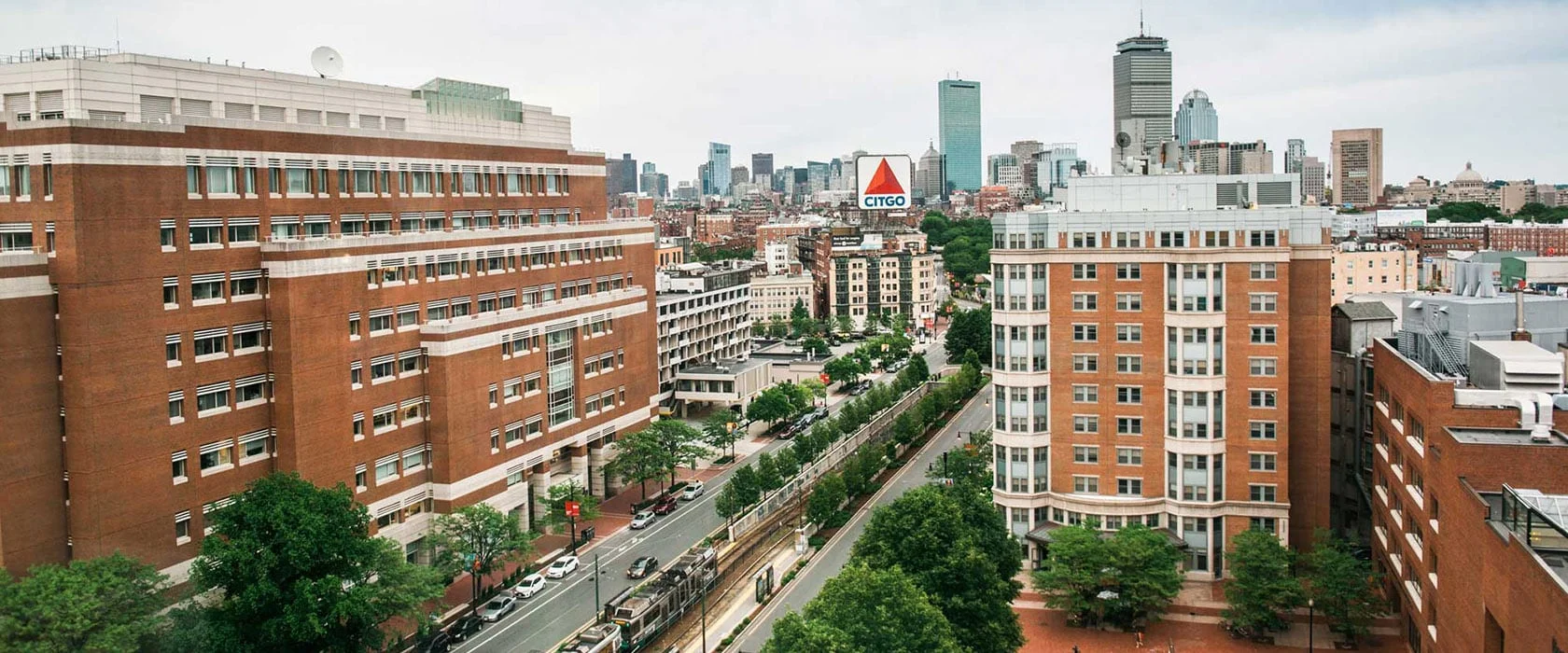Aerial shot of Boston University campus