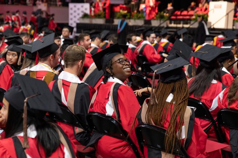 Graduates seated during commencement