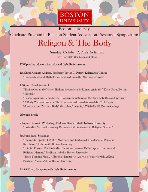 Flyer Image for Graduate Student Symposium titled Religion and the Body