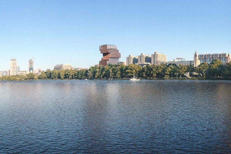 View of BU Campus Buildings across charles