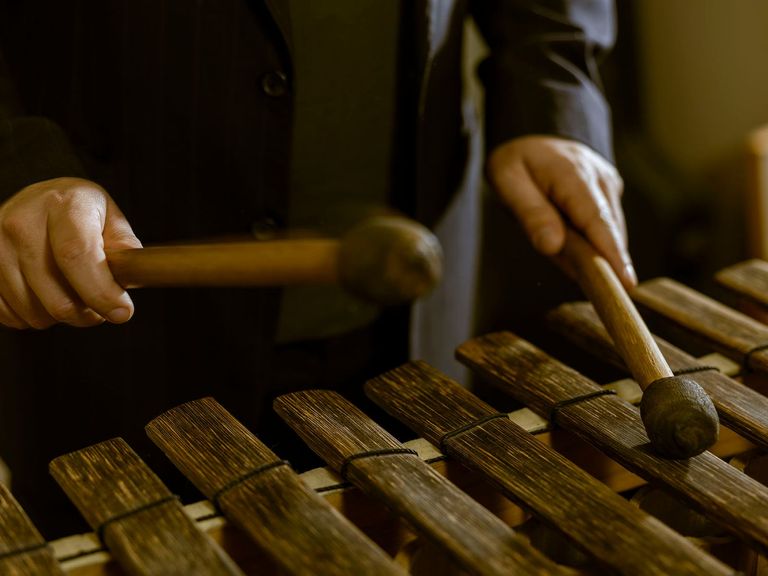 Person playing Marimba