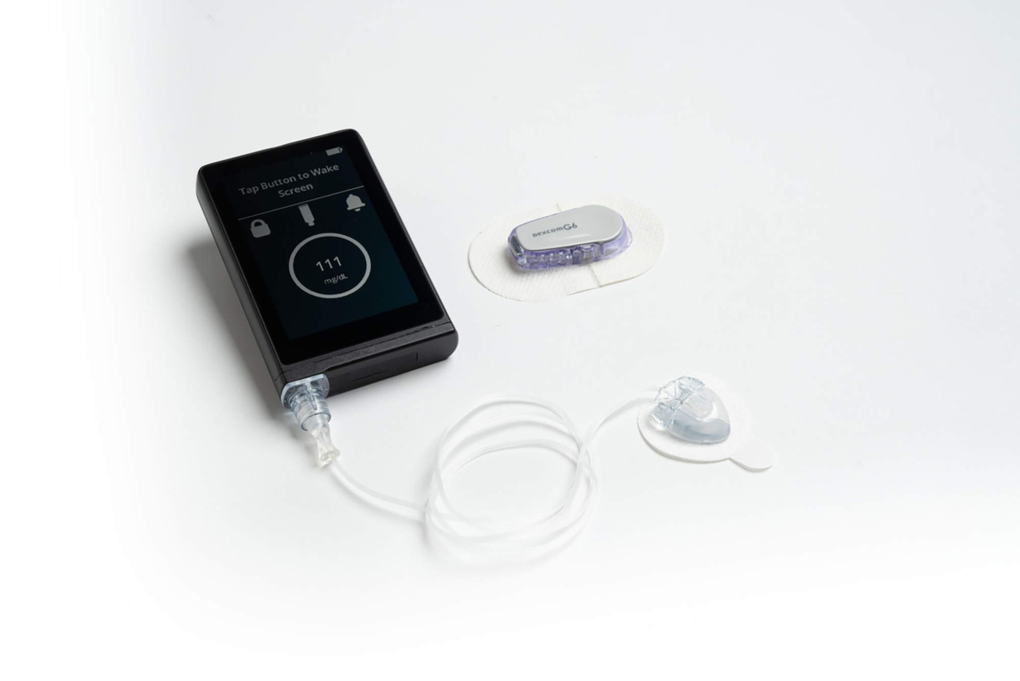 The iLet Bionic Pancreas insulin-delivery system on a white background