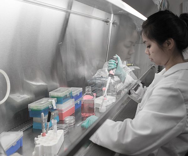 Student in lab