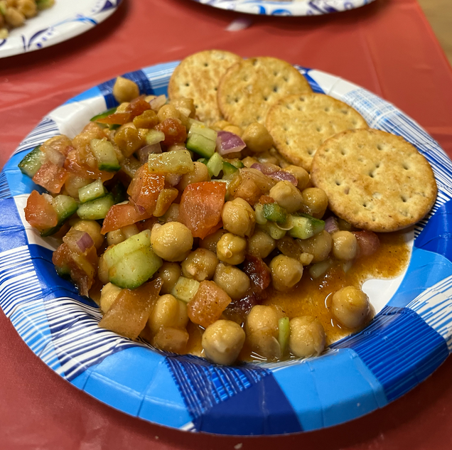 To show the chickpea chaat once served.