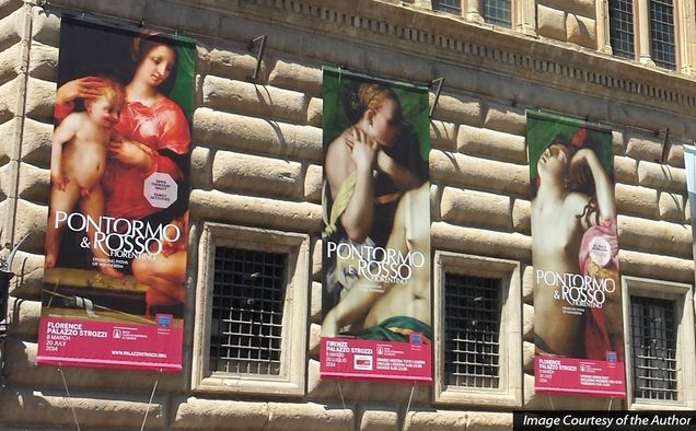 Exterior view of Pontormo and Rosso Fiorentino: Diverging Paths of Mannerism, Palazzo Strozzi, Florence, Italy, 2014.
