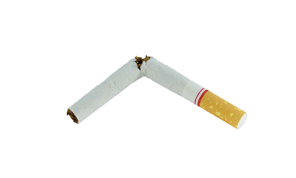 Cigarette broken in two