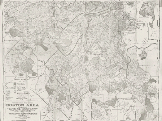Boston area map of historical redlining