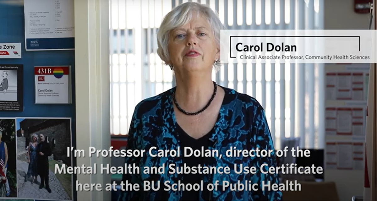 Professor Carol Dolan explains Mental Health and Substance Use context certificate