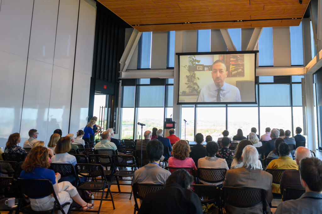 Sandro Galea delivers opening remarks via Zoom at the Power and People Symposium