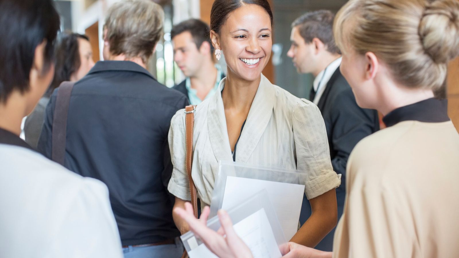 people networking at an event