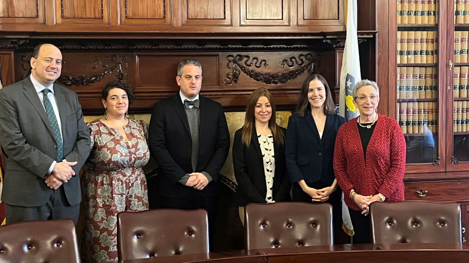 From left to right: Senator Jamie Eldridge, Middlesex & Worcester District; Deborah Goldfarb, MSW, LISCW, Director of Behavioral Health, Population Health at Boston Medical Center/Grayken Center for Addiction ; Todd Kerensky, MD, Medical Director of Addiction Medicine at South Shore Health; Shannon Dale, Esq., Committee for Public Counsel Services; Lisa Newman-Polk, Esq., LCSW, National Association of Social Workers, Massachusetts Chapter; State Representative Ruth Balser, 12th Middlesex District