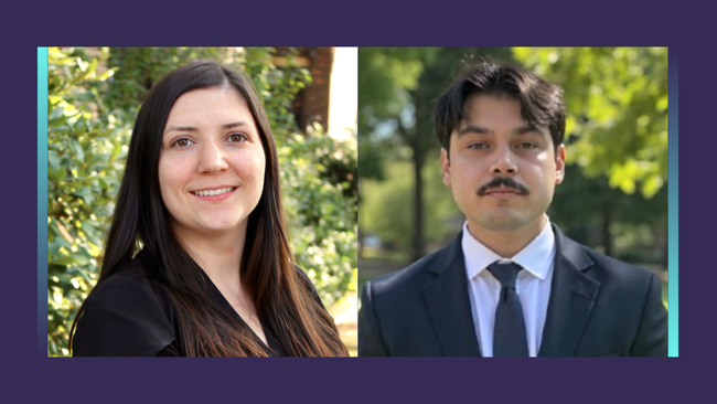 Rachel Dooley, Ph.D. student, and Anthony Mejia