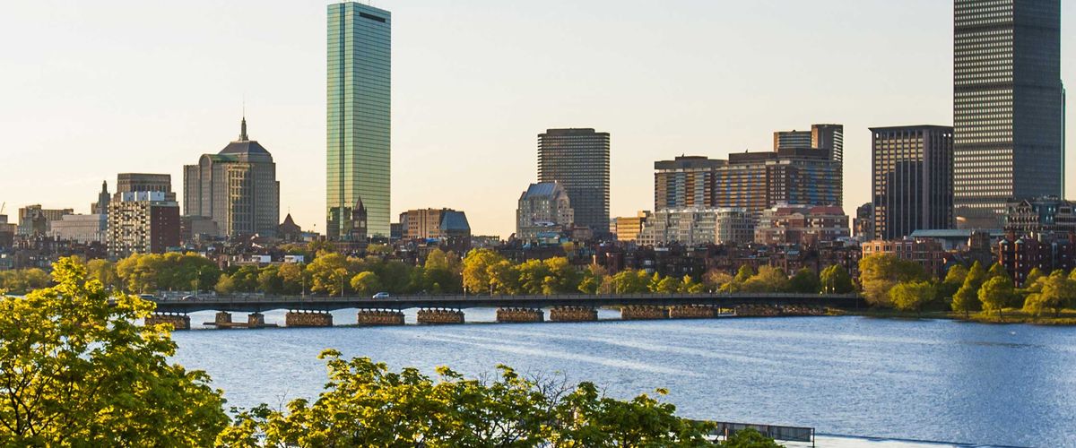 A view of the Boston skyline from the Charles River