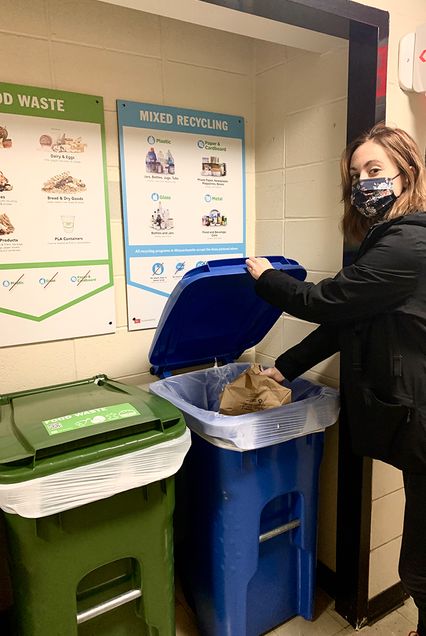 Recycling in residence hall