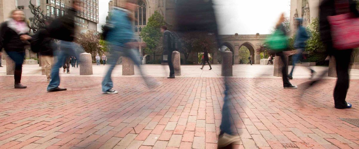 Students walking on campus