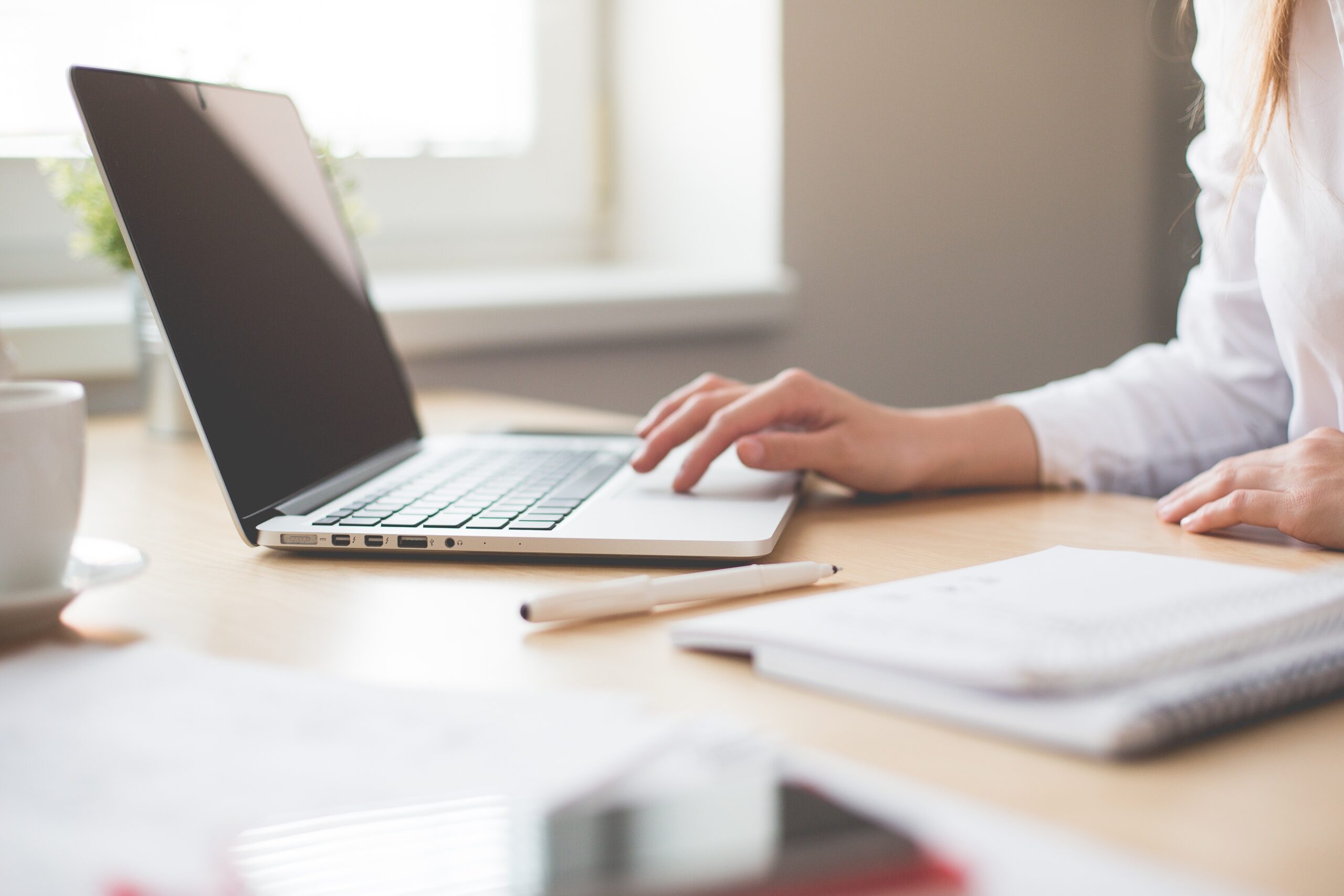 Person using a laptop