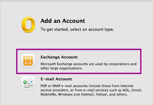 add an exchange account to outlook for mac 2011