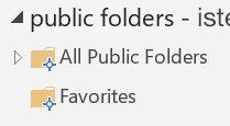 outlook 2016 for mac subscribed public folders not showing items