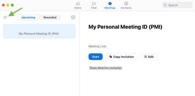 Zoom meetings tab refresh highlighted