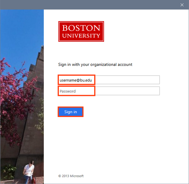 Screenshot of ADFS authentication on Windows with email, password, and sign in buttons highlighted.