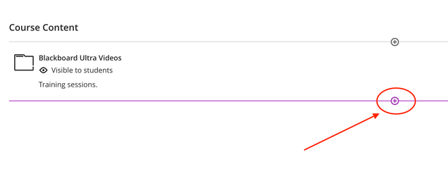 add item to Blackboard Ultra