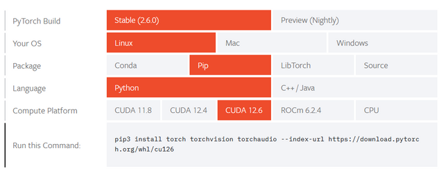 PyTorch 2.6.0 install example