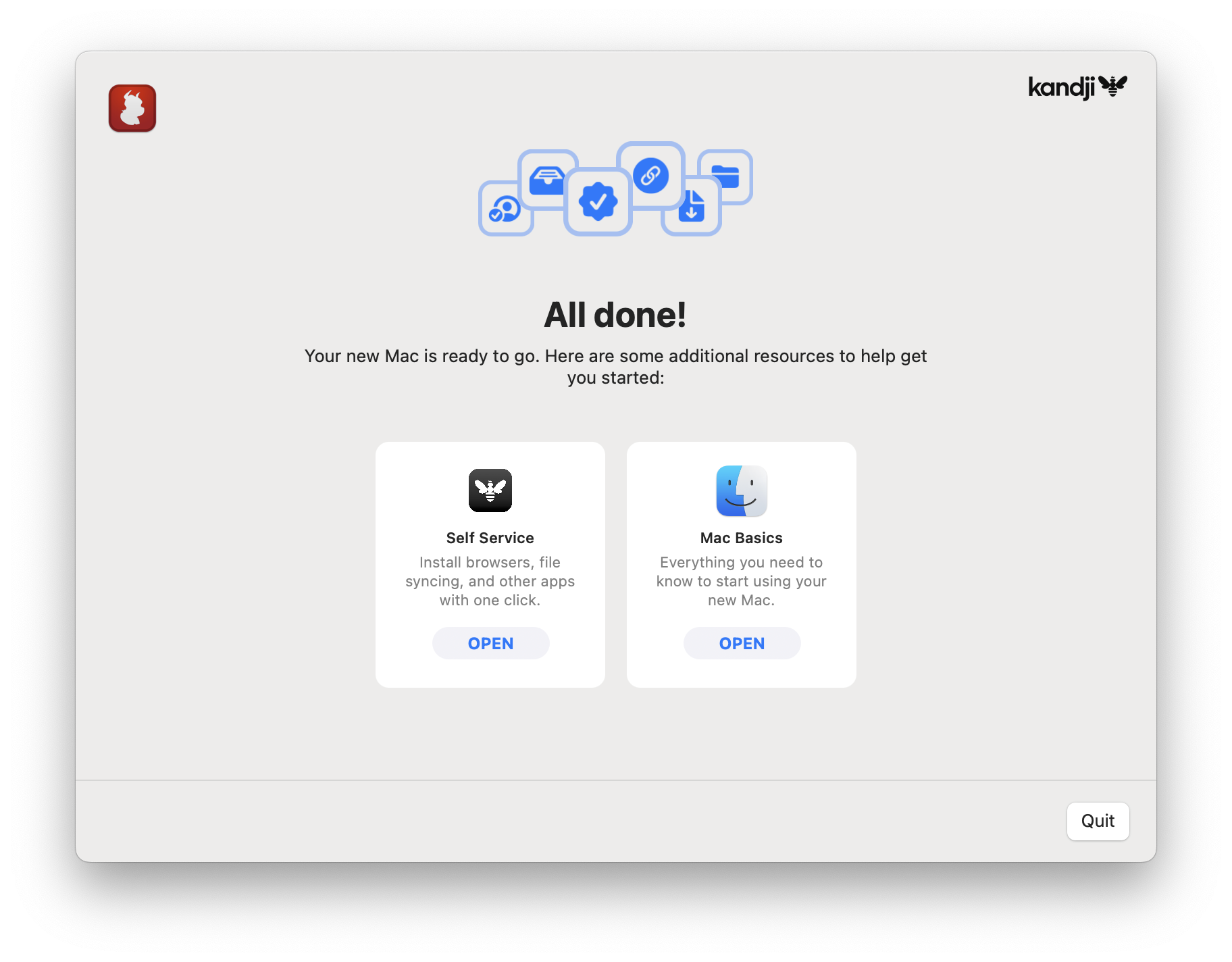 Screenshot of Kandji Liftoff showing that migration is done.