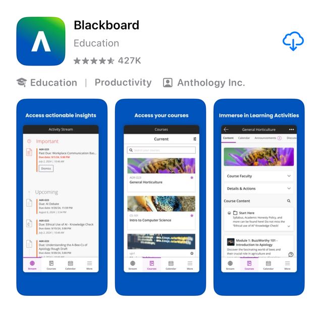 App store view of the Blackboard mobile app