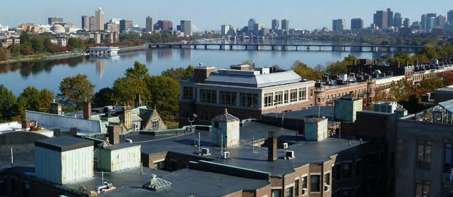 View of the urban landscape from the Boston University rooftop CO2  observatory